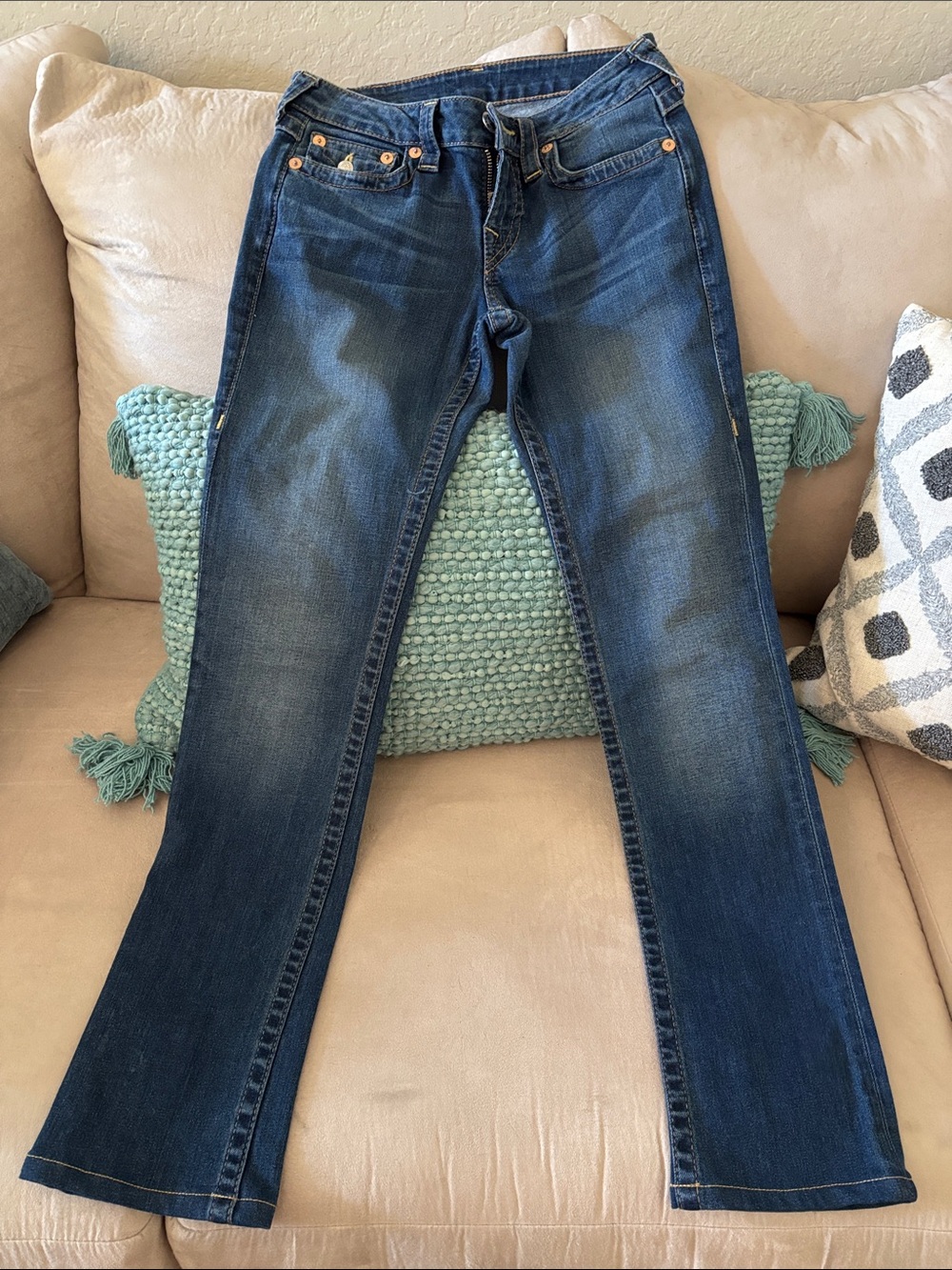 True Religion Dark Blue Bootcut Stretch Jeans like New condition